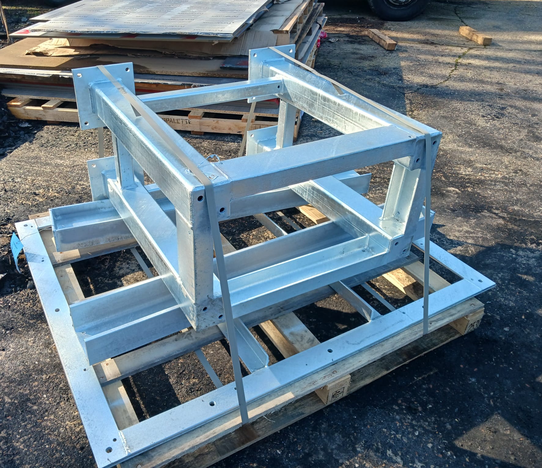 Galvanised steel components fabricated in the Percy James workshop